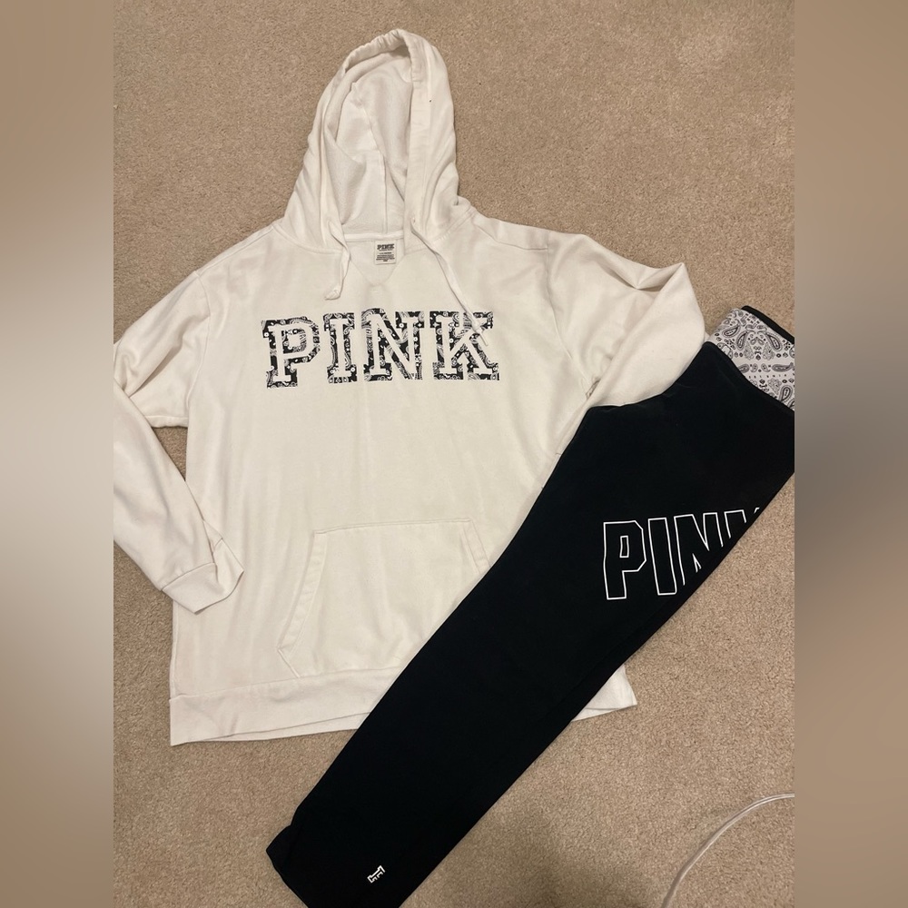 VS PINK V-neck Hoodie & Leggings Size L